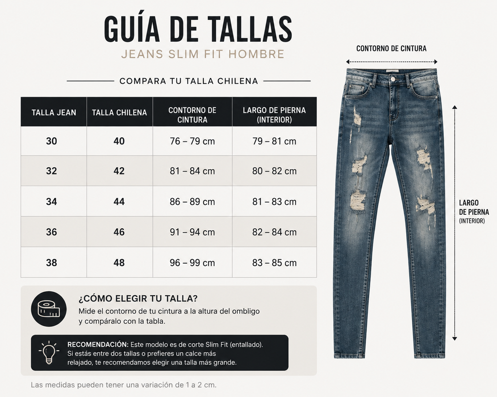 Jeans Slim Fit Destroyed Azul Vintage