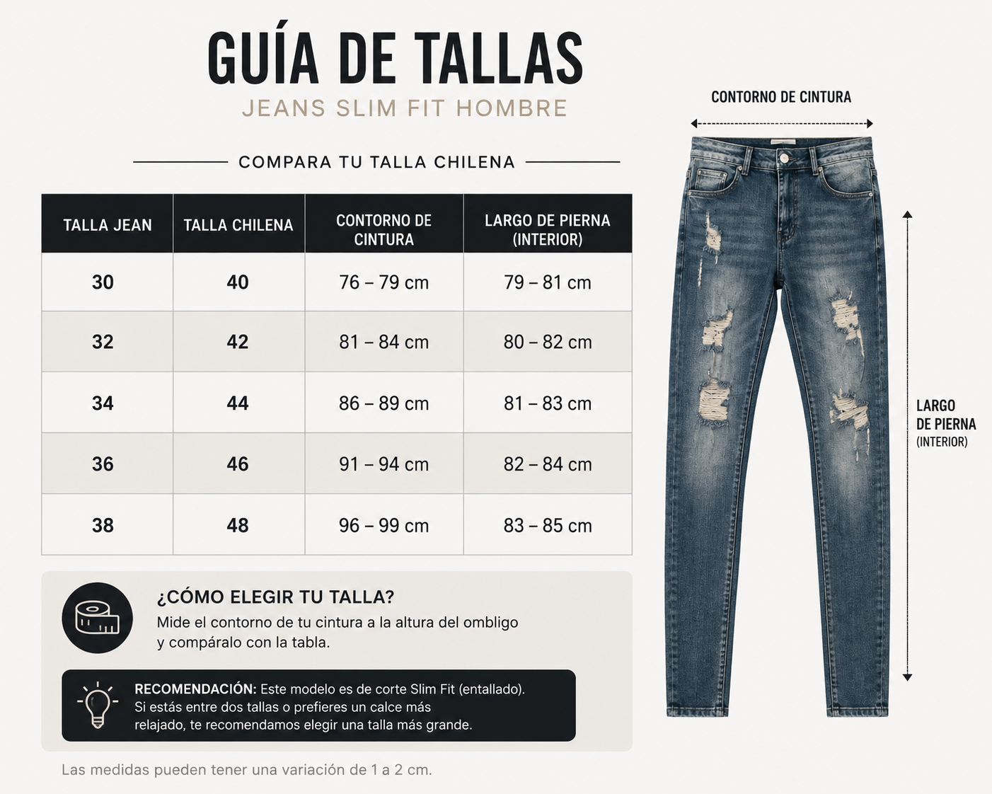 Jeans Slim Fit Destroyed Azul Vintage