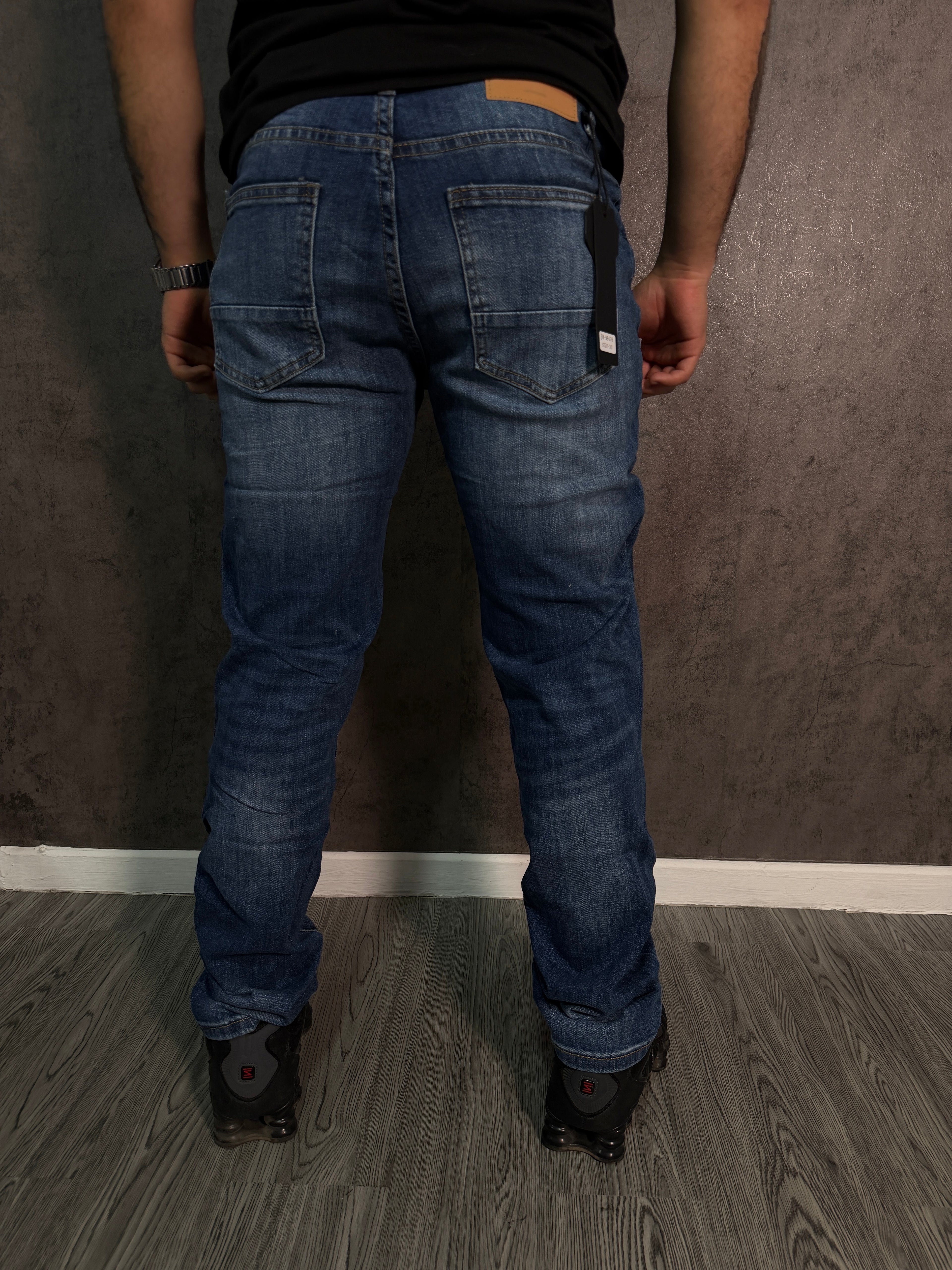 Jeans Slim Fit Destroyed Azul Medio
