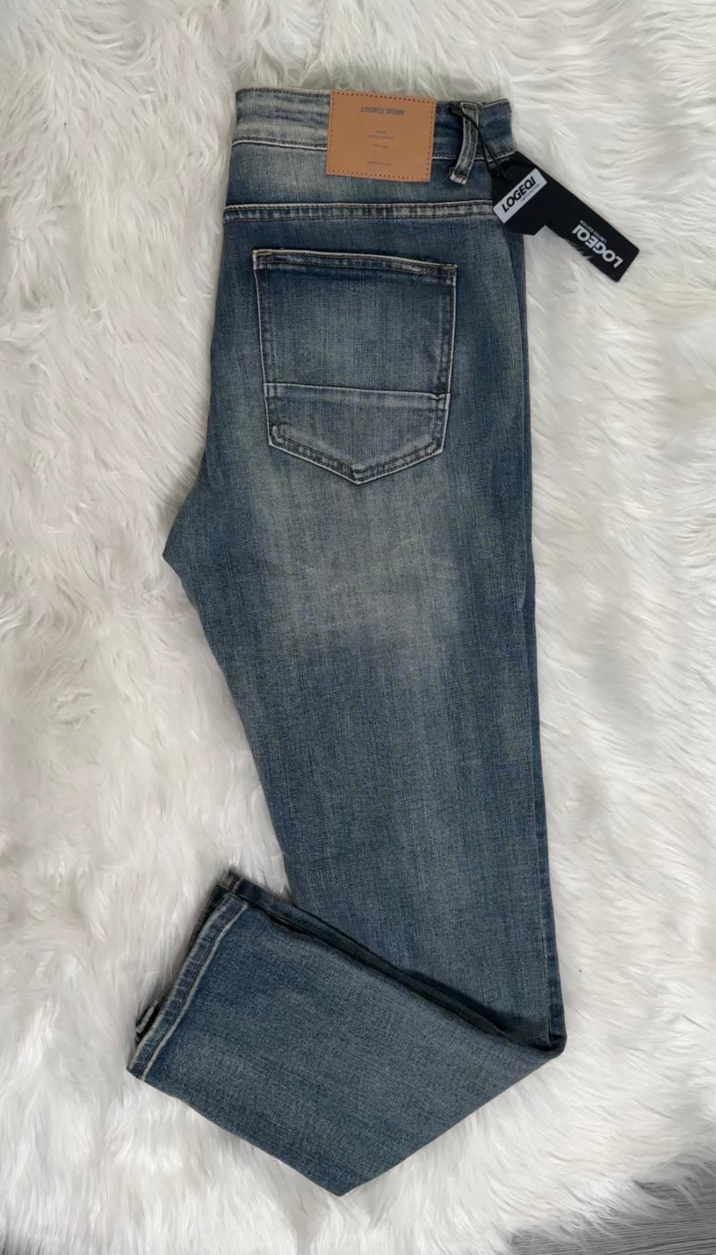 Jeans Slim Fit Destroyed Azul Vintage